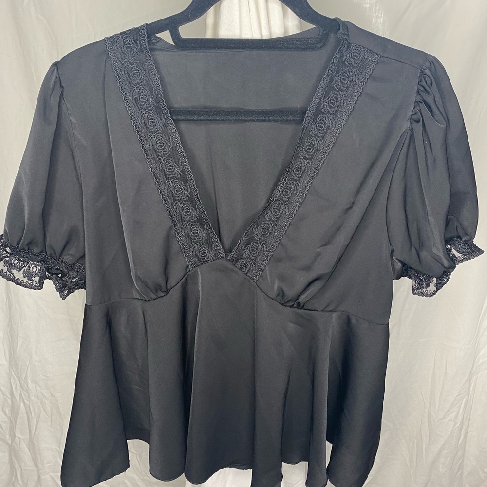 Black babydoll top